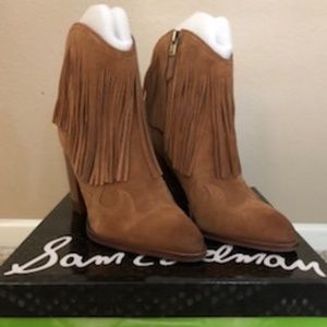 Booties - Camel Suede w/fringe Sam Edelman
